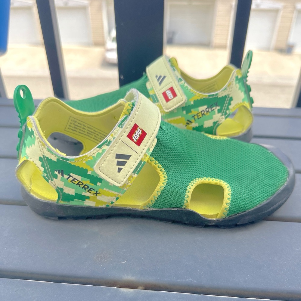 adidas Kids Green and Yellow Terrex LEGO